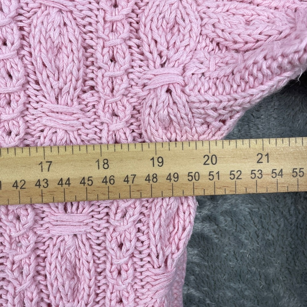 Cape Isle Knitters Cable Knit Sweater Womens Medium Soft Pink Feminine Pullover - Picture 9 of 11